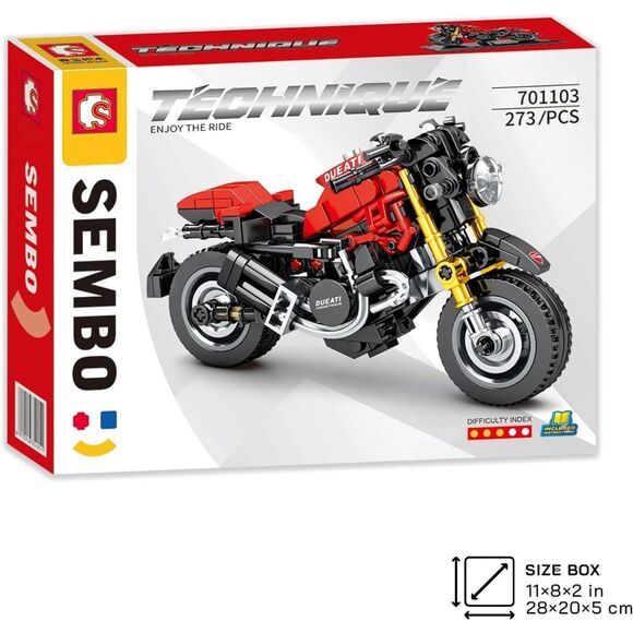 SEMBO Technic Motorcycle Model Kit Building Set Adults Teens Kids Display Gift - Picture 5 of 5
